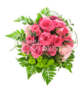 pink and white roses with chrysanthemums
